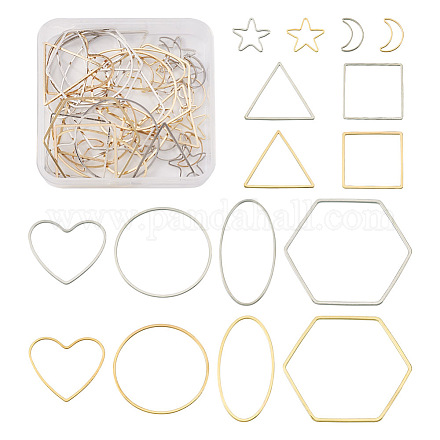 Pandahall Jewelry 40Pcs 16 Style Alloy Linking Rings FIND-PJ0001-27-1