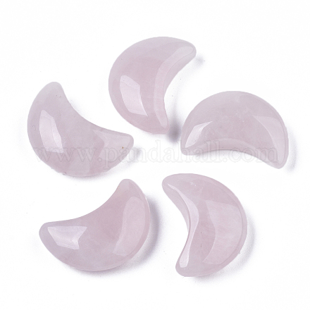 Piedras de palma de bolsillo de cristal curativo de cuarzo rosa natural en forma de luna G-T132-001J-1