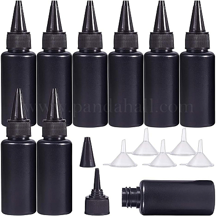 Benecreat 30 Packung 30 ml schwarze Plastik-Quetschflaschen UV-Klebeflaschen mit Verschluss DIY-BC0002-41-1