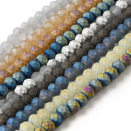 Electroplated Glass Beads Strands EGLA-P054-01-1