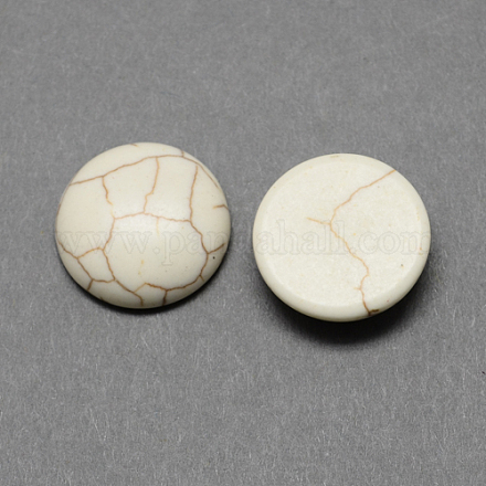 Fornituras artesanales piedra turquesa sintética piedra trasera plana cúpula cabujones TURQ-S266-25mm-02-1