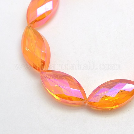 Chapelets de perles de cristal d'oeil de cheval en verre X-EGLA-F071B-08-1