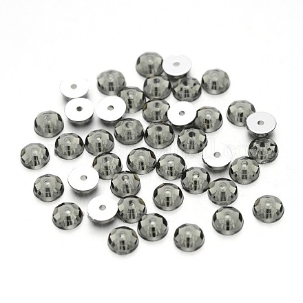Back Plated Faceted Half Round Taiwan Acrylic Rhinestone Beads ACRT-M08-5-04-1