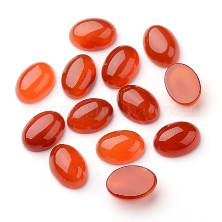 天然な赤い瑪瑙の楕円形のカボション  染め  レッドオレンジ  18x13x7mm G-L394-10B-18x13mm-1