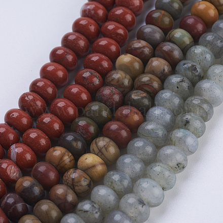 Naturali e sintetici misti perline pietra fili G-P354-M-6x4mm-1