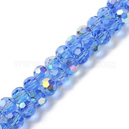 Electroplate Glass Beads Strands GLAA-Q099-E01-01-1
