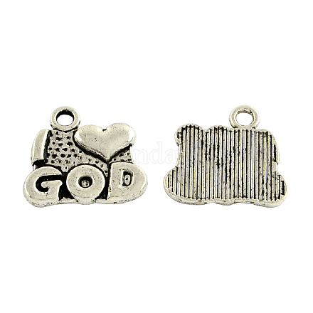 Tibetan Style Alloy Charms TIBEP-A36239-AS-RS-1