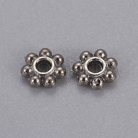 Alliage daisy séparateurs perles de style tibétain K096C051-1