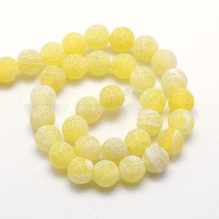 Chapelets de perles en agate naturelle craquelée X-G-G055-10mm-6-1
