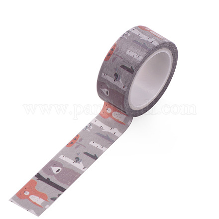 DIYスクラップブック装飾紙テープ  マスキングテープ  熊＆木  ブラウン  15mm  5m /ロール（5.46ヤード/ロール） DIY-F016-P-32-1
