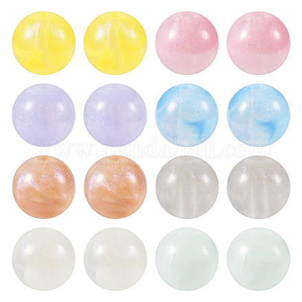 Pandahall 80pcs perles acryliques opaques 8 couleurs OACR-TA0001-23-1