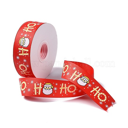 25 Yard bedrucktes Ripsband aus Polyester mit Weihnachtsmotiv OCOR-C004-02D-1