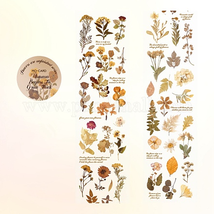 Rouleau de rubans décoratifs auto-adhésifs en pvc imperméables à fleurs DIY-M053-02D-1