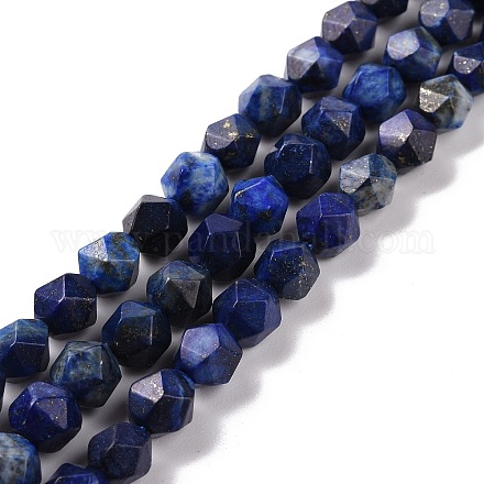 Pierre naturelle facettée brins de perles de lapis-lazuli G-J331-25-8mm-01-1
