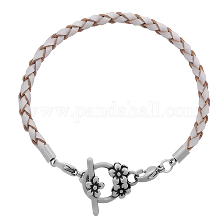 Braided Leather Cord Bracelet Makings MAK-M022-02-C-1