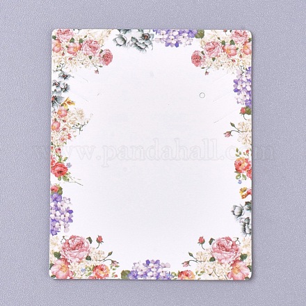 Tarjetas de exhibición de joyería de papel de patrón floral CDIS-E009-06B-1
