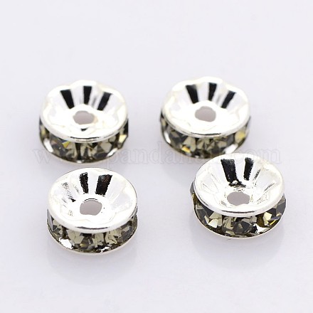 Brass Rhinestone Spacer Beads RB-A014-Z4mm-12S-NF-1