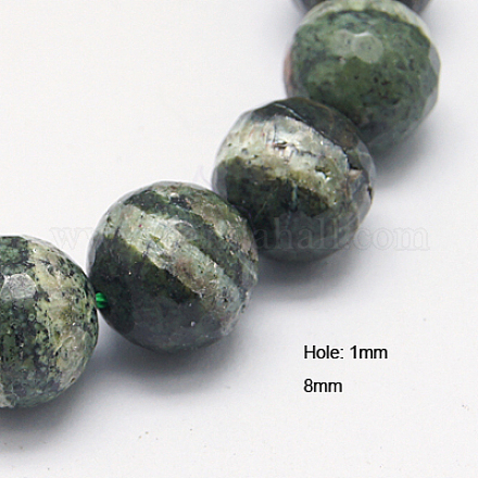 Brins de perles de jaspe en argent naturel G-G213-8mm-28-1