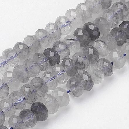 Nuvoloso naturale perle di quarzo fili G-F362-04-5x8mm-1