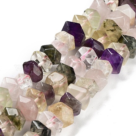 Brins de perles de quartz mélangés naturels G-D091-A04-1