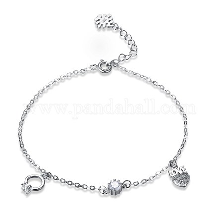 925 Sterling Silver Charm Bracelets BJEW-BB30079-1