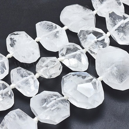 Granos de cristal de cuarzo natural hebras G-I213-30-16x24-1
