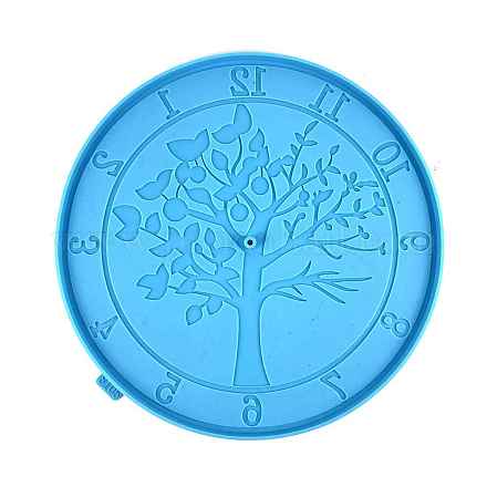 Diy ronda de silicona de calidad alimentaria con moldes de reloj del árbol de la vida TREE-PW0001-58B-1