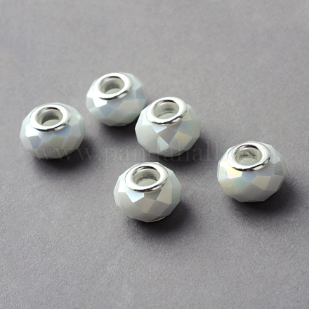 Verre electroplated perles européennes GPDL-Q020-02-1