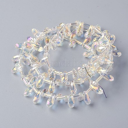Chapelets de perles en verre électroplaqué EGLA-G002-FR04-1