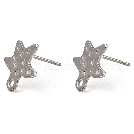 201 montures d'oreilles puces étoile en acier inoxydable STAS-Q251-09P-1