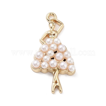 Colgantes de perlas de imitación de resina de bailarina de ballet FIND-Q097-07G-1