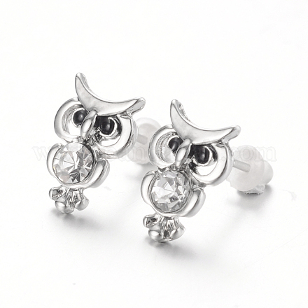 Owl Alloy Stud Earrings EJEW-O068-77P-1
