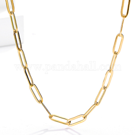 Collares de cadena con clip de acero inoxidable para mujer. KC1989-1
