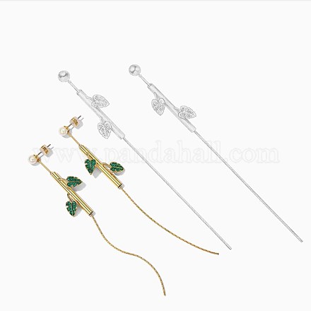 Brass Tassel Stud Earrings EJEW-BB34052-1