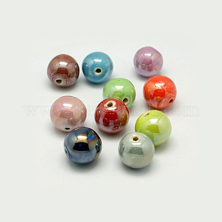 Perles en porcelaine manuelles X-PORC-D001-18mm-M-1