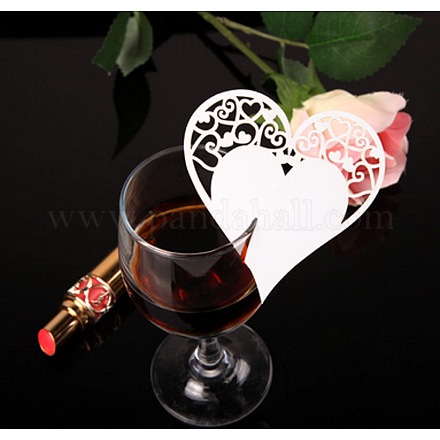 Heart Wine Glass Paper Card DIY-WH0049-02-1