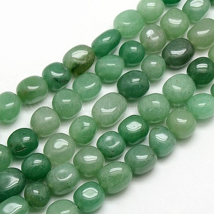Naturali avventurina pepite verdi fili di perline G-L154-10-1