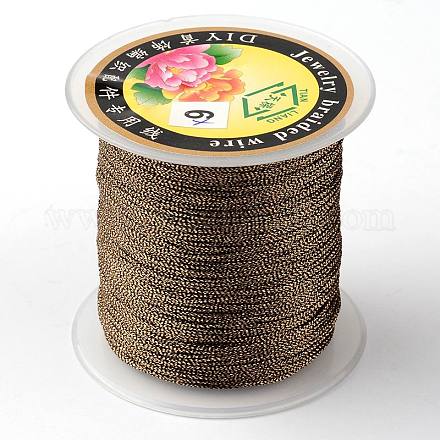 丸いメタリック糸  刺しゅう糸  6プライ  キャメル  0.6mm  約87.48ヤード（80m）/ロール MCOR-L001-0.6mm-07-1