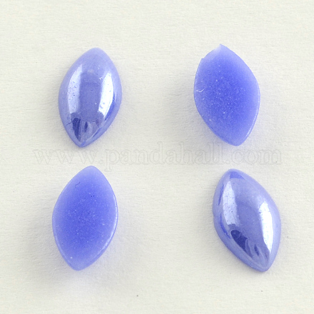 Pearlized Plated Opaque Glass Cabochons PORC-S779-7x14-10-1