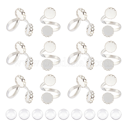 Unicraftale diy kit de fabricación de anillos de cúpula en blanco DIY-UN0004-56-1