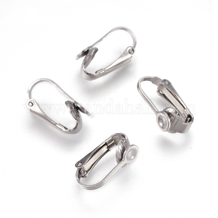 Accessoires de boucles d'oreilles clips à vis en 304 acier inoxydable STAS-E453-02P-1