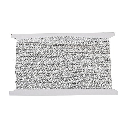 ポリエステルウェーブレーストリム  カーテン用  ホームテキスタイルの装飾  銀  1/4インチ（6mm） OCOR-K007-13B-1