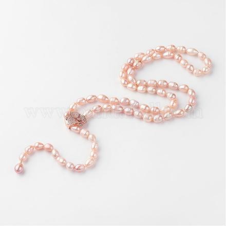 Collane di perline di perle naturali NJEW-R249-02-1