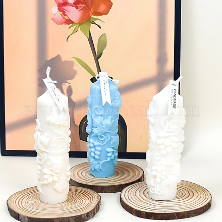 Moldes de silicona para velas perfumadas con pilar de uva 3d DIY-G105-01-1