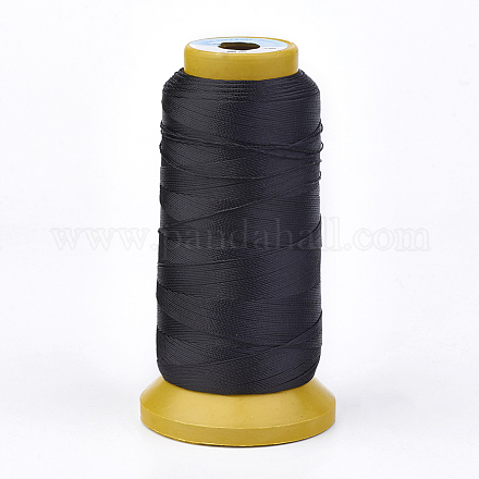 ポリエステル糸  カスタム織りジュエリー作りのために  ブラック  0.5mm  約480m /ロール NWIR-K023-0.5mm-14-1