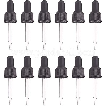 PandaHall Elite 12pcs Glass Eye Droppers for Essential Oil 15ml (1/2 Ounce) Pressure Rotating Cover Oil Droppers Pipettes Roller Tops for Essential Oil Bottles PH-TOOL-G011-13C-1