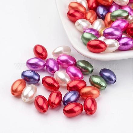 Perle di riso in plastica mista con perle d'imitazione X-MACR-G007-M-1