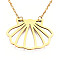 201 Stainless Steel Pendant Necklaces, with Cable Chains, Shell, Golden, 16.9 inch(43cm), 2mm, Shell: 23x29.5x1mm