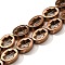 Electroplated Synthetic Non-magnetic Hematite Beads Strands, Oval with Cross, Copper Plated, 8x6x2.5mm, Hole: 0.6mm, about 49pcs/strand, 15.35''(39cm)