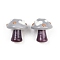 Handmade Lampwork Enamel Beads, Hand Drawn Beads, Mushroom, Gray, 17.5~18.5x15~15.5mm, Hole: 1.2mm